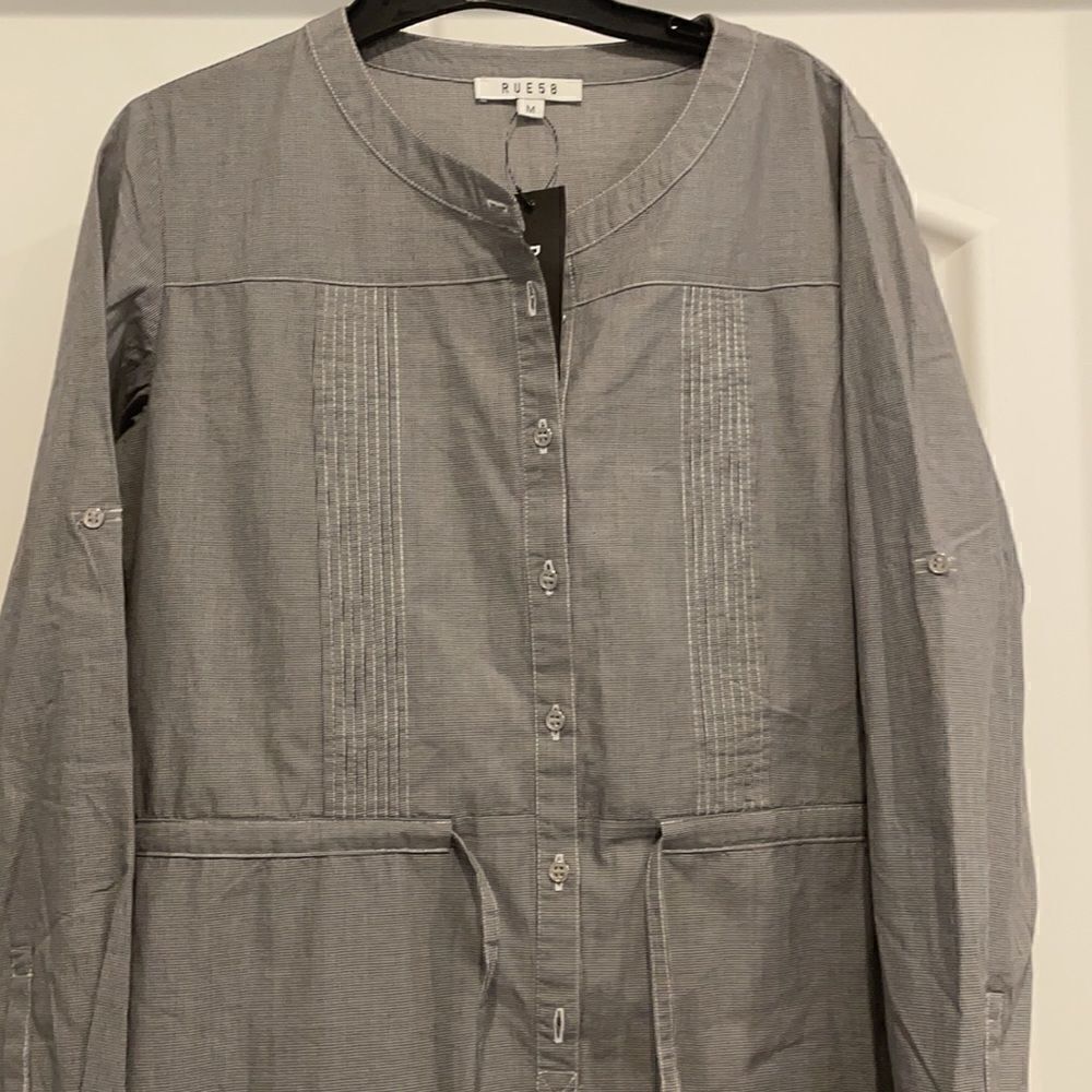 RUE58 GREY AND WHITE SHIRTDRESS. NEW - Picture 6 of 14